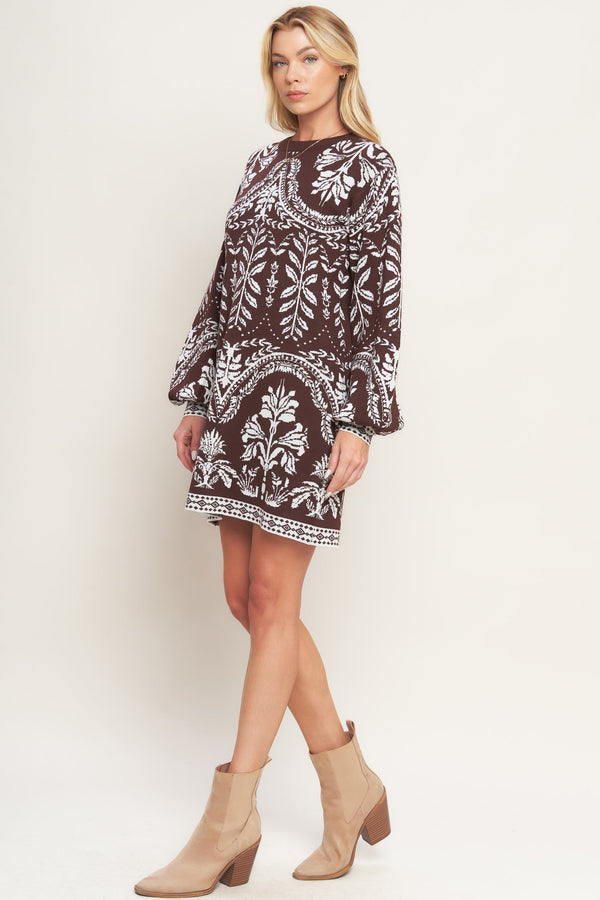 terra-tapestry-sweater-knit-mini-dress Flying Tomato - Sophia's StyleSWEATERS-1